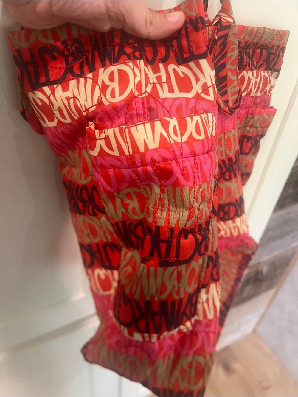 Marc by Marc Jacobs Vintage Graffiti Printed Quilted Nylon Tote Bag Multi